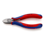 KNIPEX 76 22 125 Seitenschneider für Elektromechaniker mit Mehrkomponenten-Hüllen schwarz atramentiert 125 mm