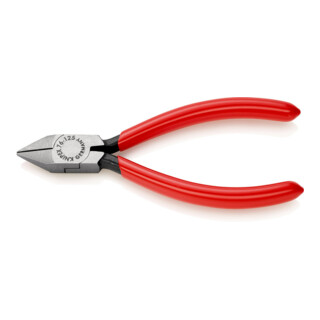KNIPEX 76 81 125 Seitenschneider für Elektromechaniker mit Kunststoff überzogen schwarz atramentiert 125 mm