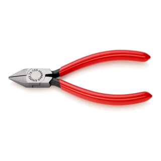 KNIPEX 76 81 125 Seitenschneider für Elektromechaniker mit Kunststoff überzogen schwarz atramentiert 125 mm
