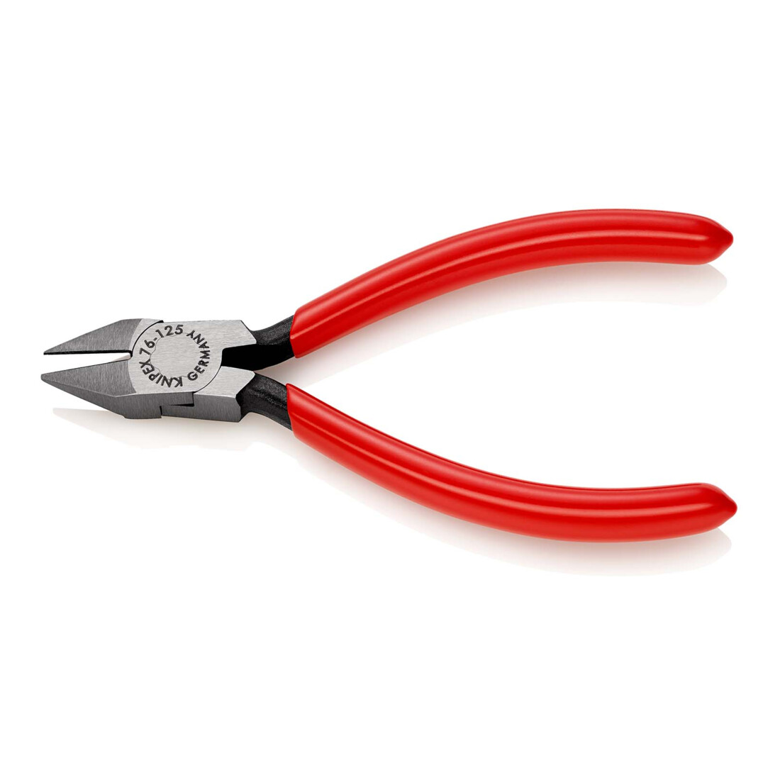 KNIPEX 76 81 125 Seitenschneider für Elektromechaniker mit Kunststoff überzogen schwarz atramentiert 125 mm
