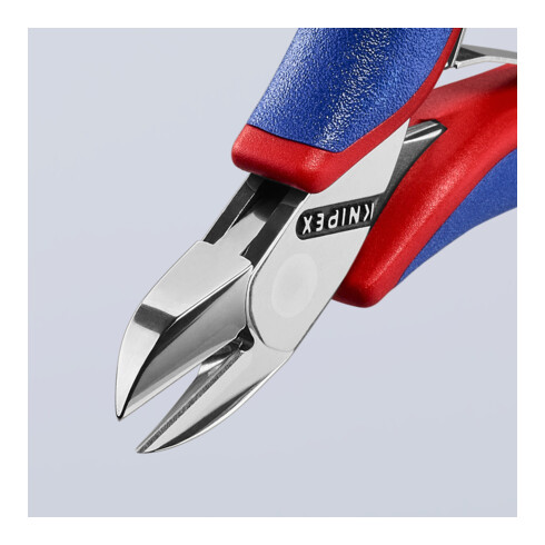 KNIPEX 77 02 115 Elektronik-Seitenschneider mit durchgestecktem Gelenk mit Mehrkomponenten-Hüllen 115 mm