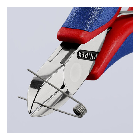 KNIPEX 77 02 115 Elektronik-Seitenschneider mit durchgestecktem Gelenk mit Mehrkomponenten-Hüllen 115 mm