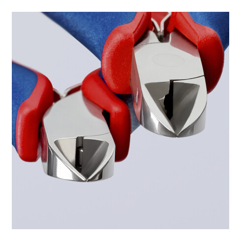 KNIPEX 77 02 115 Elektronik-Seitenschneider mit durchgestecktem Gelenk mit Mehrkomponenten-Hüllen 115 mm