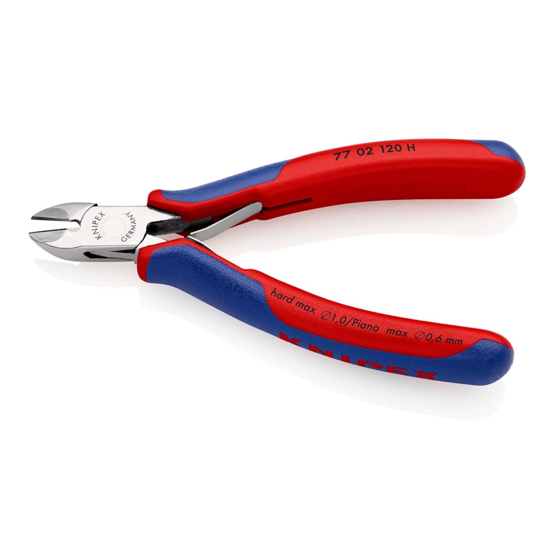 KNIPEX 77 02 120 H Elektronik-Seitenschneider mit eingesetzter Hartmetallschneide mit Mehrkomponenten-Hüllen 120 mm