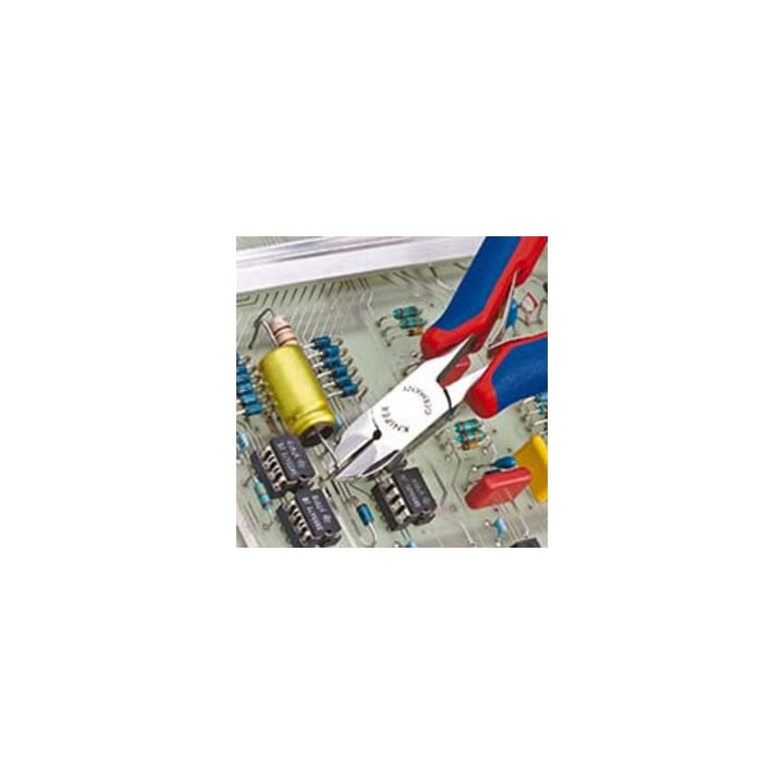 KNIPEX 77 02 120 H Elektronik-Seitenschneider mit eingesetzter Hartmetallschneide mit Mehrkomponenten-Hüllen 120 mm