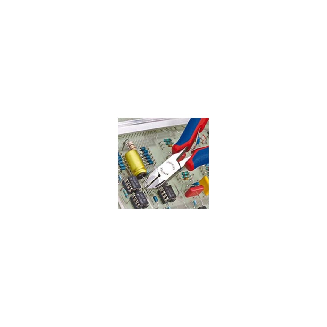 KNIPEX 77 02 120 H Elektronik-Seitenschneider mit eingesetzter Hartmetallschneide mit Mehrkomponenten-Hüllen 120 mm
