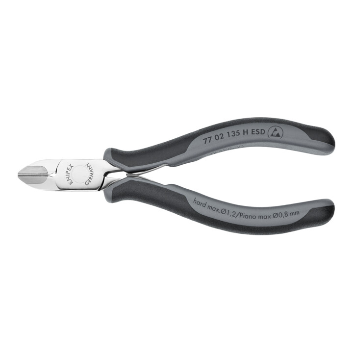 KNIPEX 77 02 135 H ESD elektro zijsnijtang met opgelegde hardmetalen snijkant ESD 135 mm