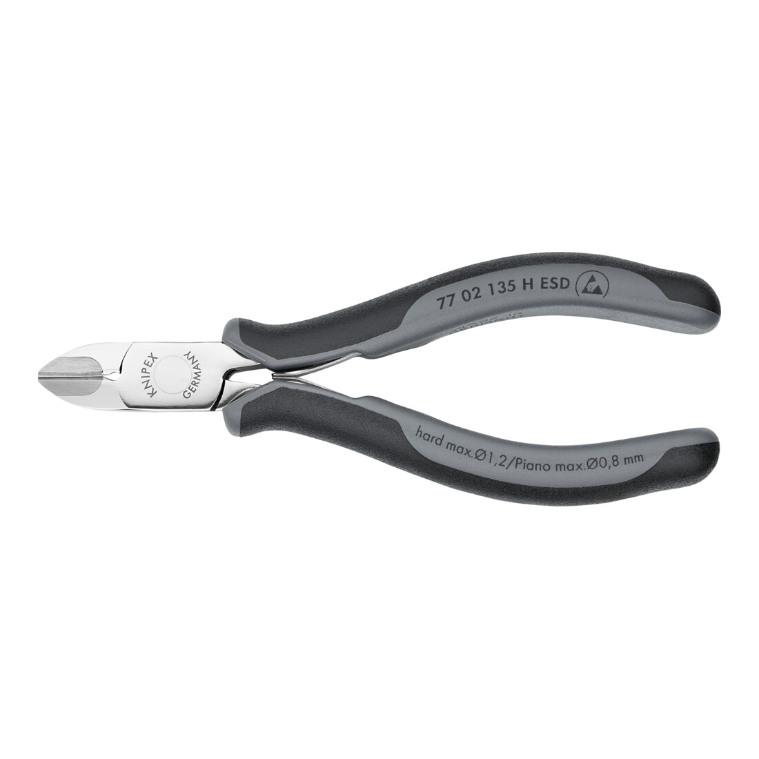 KNIPEX 77 02 135 H ESD elektro zijsnijtang met opgelegde hardmetalen snijkant ESD 135 mm