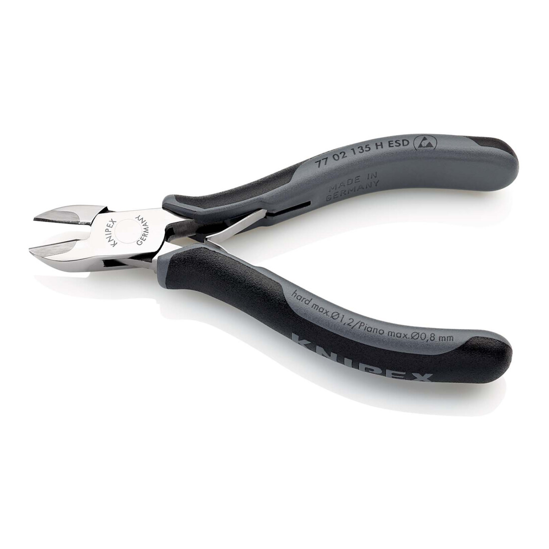 KNIPEX 77 02 135 H ESD Elektronik-Seitenschneider mit eingesetzter Hartmetallschneide ESD 135 mm