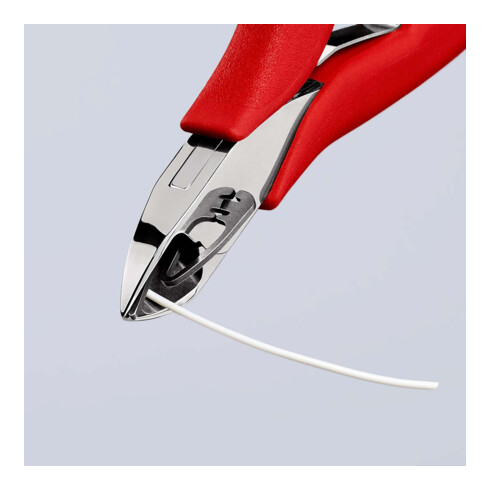 KNIPEX 77 11 115 Elektronik-Seitenschneider mit durchgestecktem Gelenk mit rutschhemmenden Kunststoff-Hüllen 115 mm
