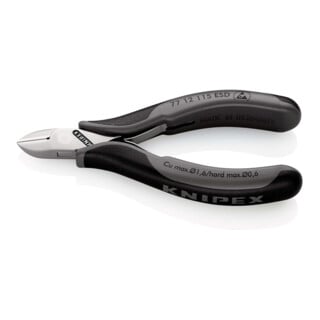 KNIPEX 77 12 115 ESD Elektronik-Seitenschneider ESD mit durchgestecktem Gelenk mit Mehrkomponenten-Hüllen 115 mm
