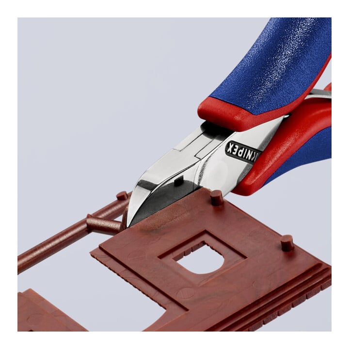 KNIPEX 77 22 115 Elektronik-Seitenschneider mit durchgestecktem Gelenk mit Mehrkomponenten-Hüllen 115 mm