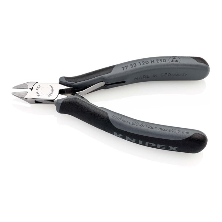KNIPEX 77 32 120 H ESD Elektronik-Seitenschneider mit eingesetzter Hartmetallschneide ESD mit Mehrkomponenten-Hüllen 120 mm