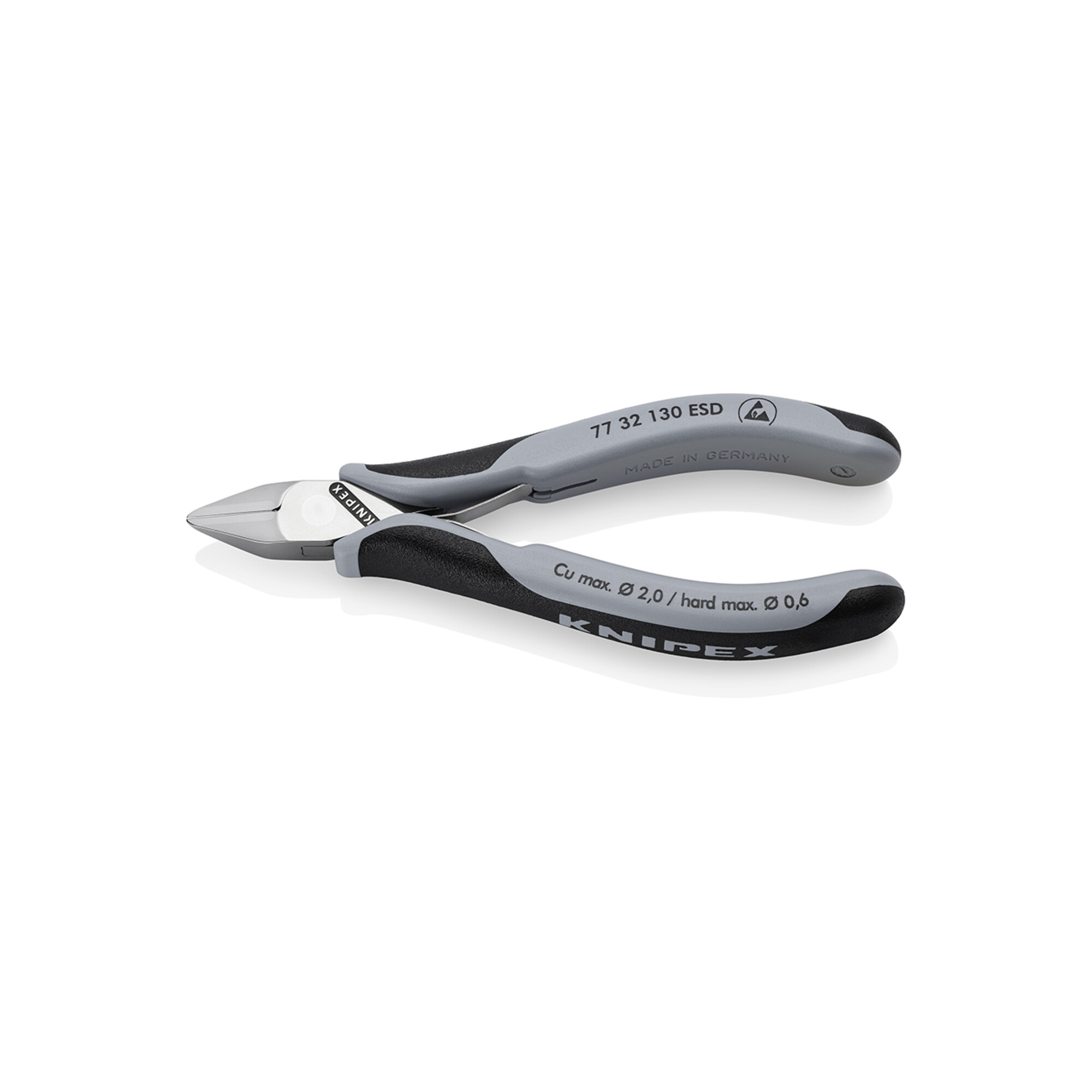KNIPEX 77 32 130 ESD Elektronik-Seitenschneider ESD mit durchgestecktem Gelenk mit Mehrkomponenten-Hüllen 130 mm