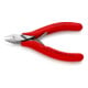 KNIPEX 77 41 115 Elektronik-Seitenschneider mit durchgestecktem Gelenk mit rutschhemmenden Kunststoff-Hüllen 115 mm