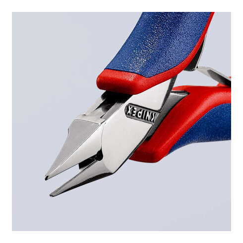 KNIPEX 77 72 115 Elektronik-Seitenschneider mit durchgestecktem Gelenk mit Mehrkomponenten-Hüllen 115 mm