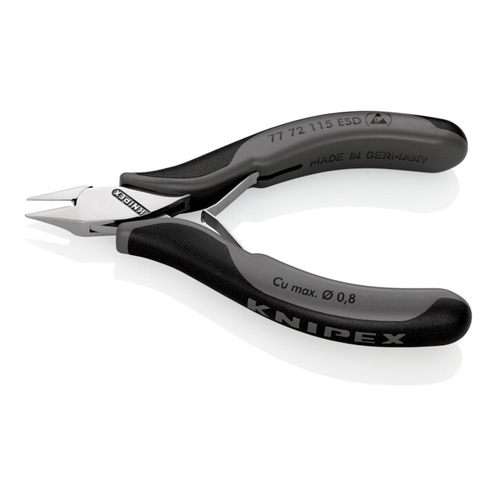 KNIPEX 77 72 115 ESD Elektronik-Seitenschneider ESD mit durchgestecktem Gelenk mit Mehrkomponenten-Hüllen 115 mm