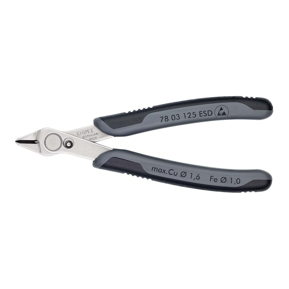 KNIPEX 78 03 125 ESD Elektronski Super Knips® ESD mit Mehrkomponenten-Hüllen 125 mm