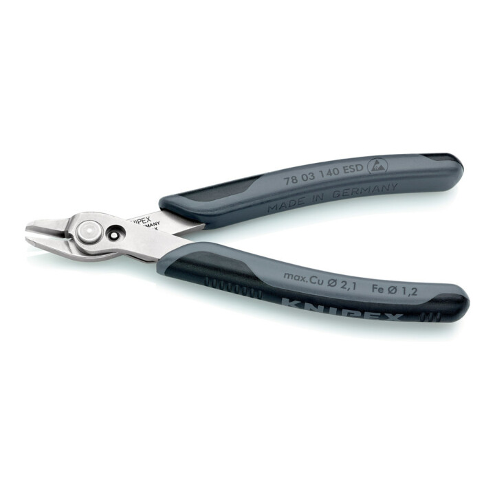 KNIPEX 78 03 140 ESD Electronic Super Knips® XL ESD mit Mehrkomponenten-Hüllen 140 mm