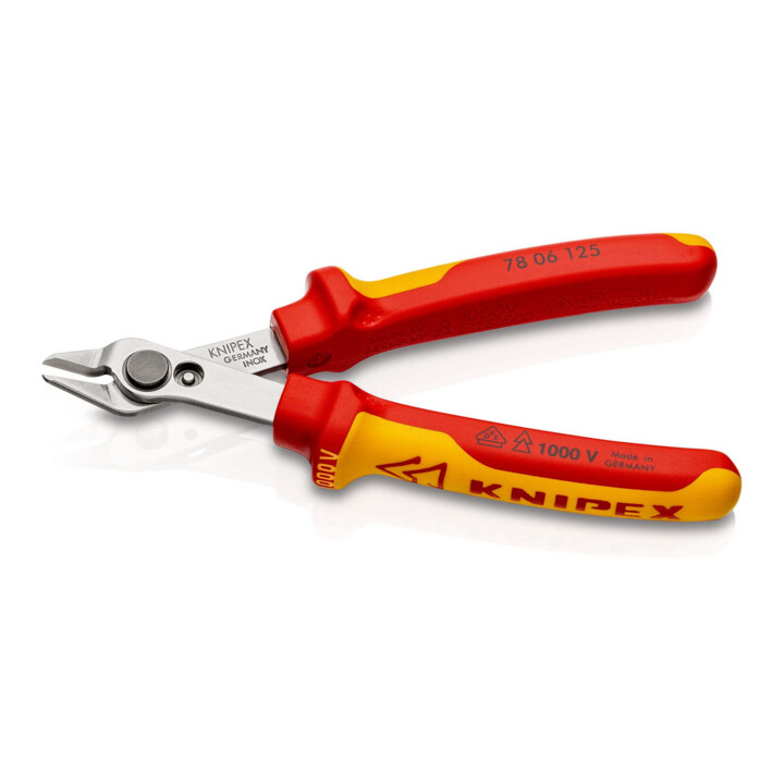 KNIPEX 78 06 125 Electronic Super Knips® VDE isoliert mit Mehrkomponenten-Hüllen, VDE-geprüft 125 mm