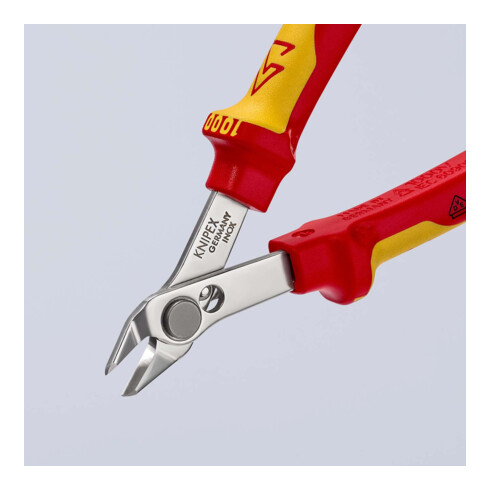 KNIPEX 78 06 125 Electronic Super Knips® VDE isoliert mit Mehrkomponenten-Hüllen, VDE-geprüft 125 mm