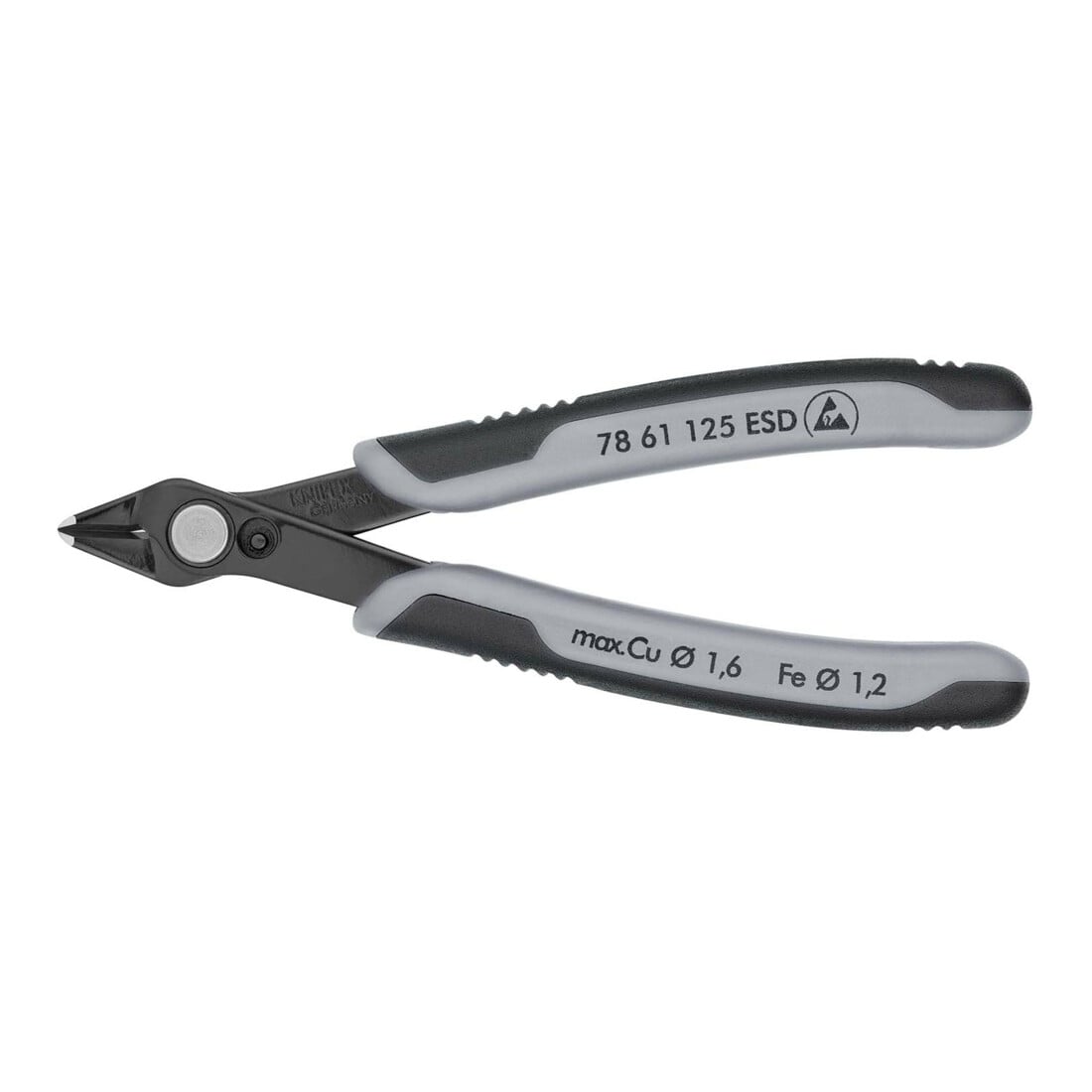 KNIPEX 78 61 125 ESD Elektronski Super Knips® ESD mit Mehrkomponenten-Hüllen brüniert 125 mm