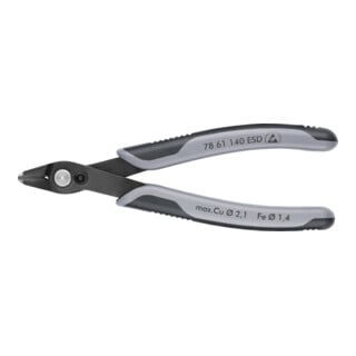 KNIPEX 78 61 140 ESD Electronic Super Knips® XL ESD mit Mehrkomponenten-Hüllen brüniert 140 mm