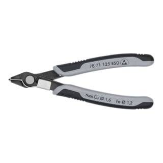 KNIPEX 78 71 125 ESD Elektronski Super Knips® ESD mit Mehrkomponenten-Hüllen brüniert 125 mm