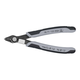 KNIPEX 78 71 125 ESD Elektronski Super Knips® ESD mit Mehrkomponenten-Hüllen brüniert 125 mm