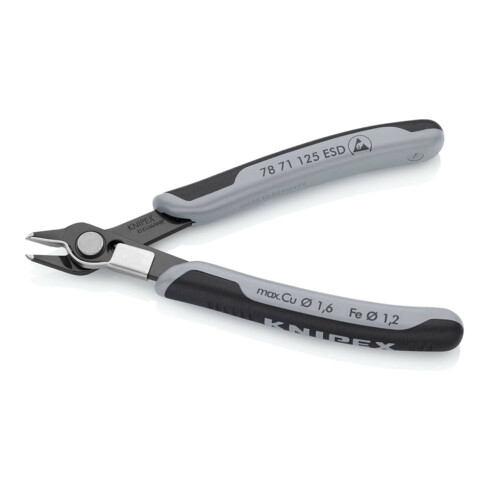 KNIPEX 78 71 125 ESD Elektronski Super Knips® ESD mit Mehrkomponenten-Hüllen brüniert 125 mm