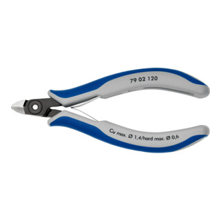 KNIPEX 79 02 120 Präzisions-Elektronik-Seitenschneider mit Mehrkomponenten-Hüllen brüniert 120 mm