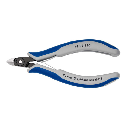 KNIPEX 79 02 120 Präzisions-Elektronik-Seitenschneider mit Mehrkomponenten-Hüllen brüniert 120 mm