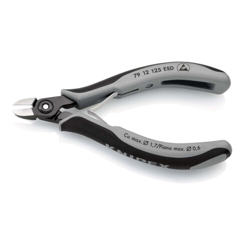 KNIPEX 79 12 125 ESD Präzisions-Elektronik-Seitenschneider ESD mit Mehrkomponenten-Hüllen brüniert 125 mm