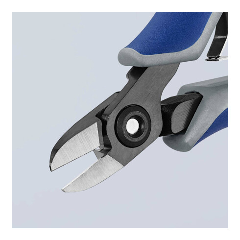 KNIPEX 79 12 125 Präzisions-Elektronik-Seitenschneider mit Mehrkomponenten-Hüllen brüniert 125 mm