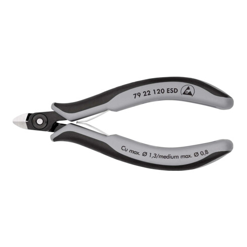 KNIPEX 79 22 120 ESD Präzisions-Elektronik-Seitenschneider ESD mit Mehrkomponenten-Hüllen brüniert 120 mm