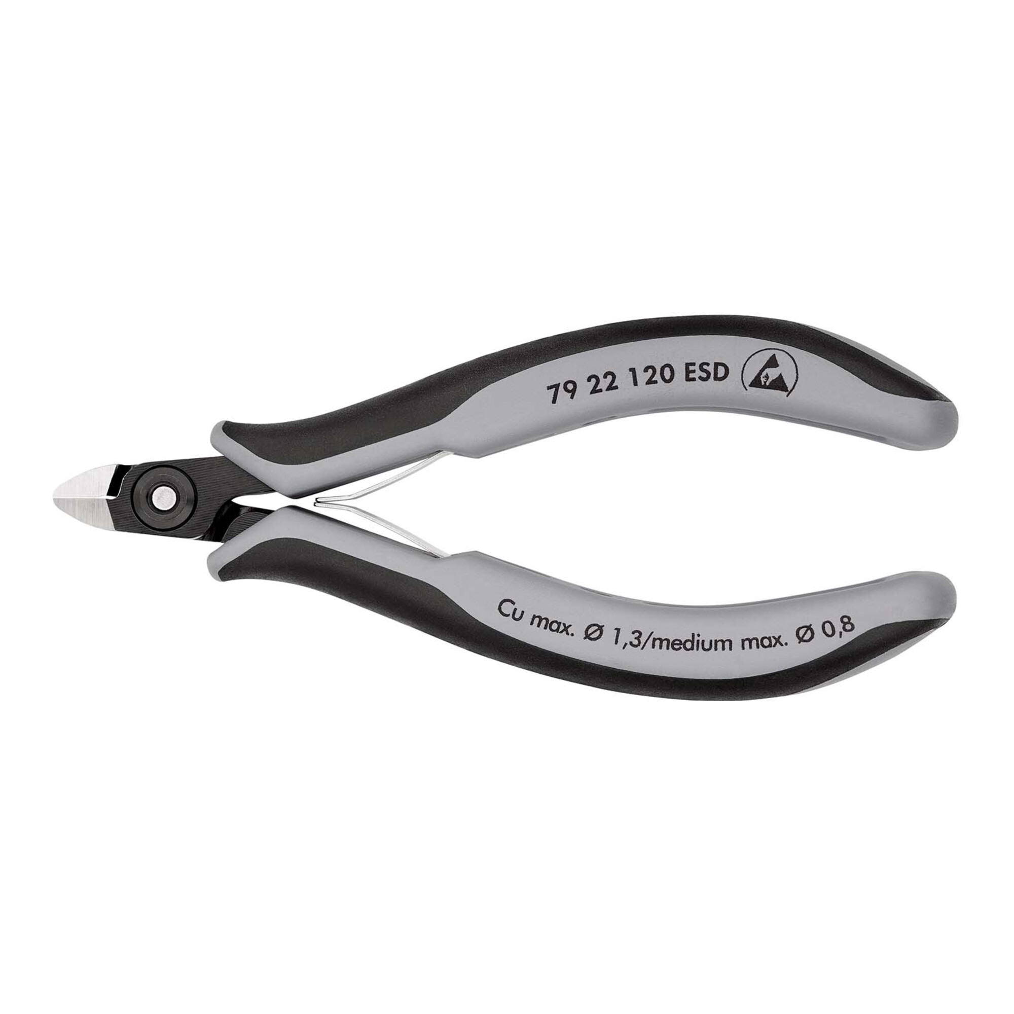 KNIPEX 79 22 120 ESD Präzisions-Elektronik-Seitenschneider ESD mit Mehrkomponenten-Hüllen brüniert 120 mm