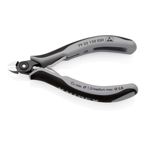 KNIPEX 79 22 120 ESD Präzisions-Elektronik-Seitenschneider ESD mit Mehrkomponenten-Hüllen brüniert 120 mm