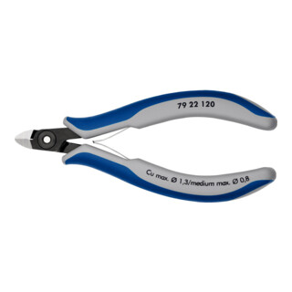 KNIPEX 79 22 120 Präzisions-Elektronik-Seitenschneider mit Mehrkomponenten-Hüllen brüniert 120 mm