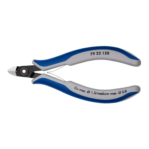KNIPEX 79 22 120 Präzisions-Elektronik-Seitenschneider mit Mehrkomponenten-Hüllen brüniert 120 mm
