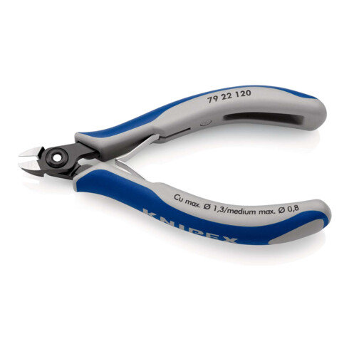 KNIPEX 79 22 120 Präzisions-Elektronik-Seitenschneider mit Mehrkomponenten-Hüllen brüniert 120 mm