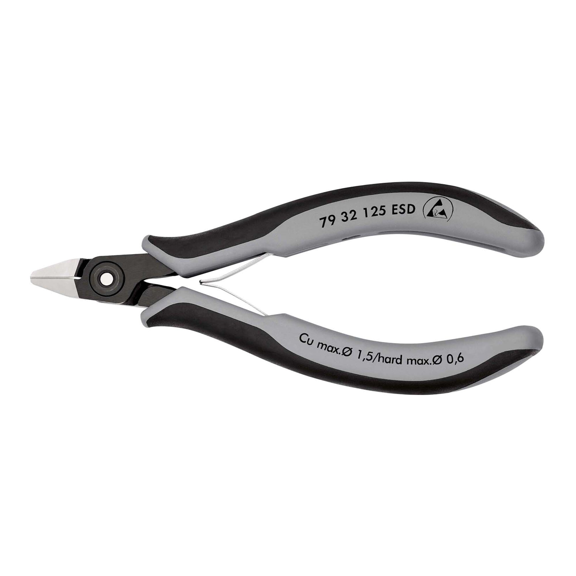 KNIPEX 79 32 125 ESD Präzisions-Elektronik-Seitenschneider ESD mit Mehrkomponenten-Hüllen brüniert 125 mm
