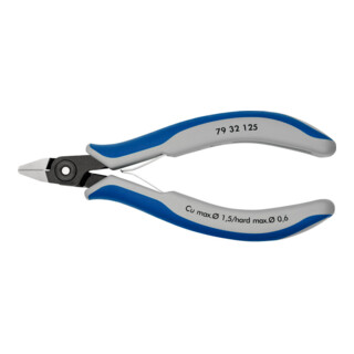 KNIPEX 79 32 125 Präzisions-Elektronik-Seitenschneider mit Mehrkomponenten-Hüllen brüniert 125 mm