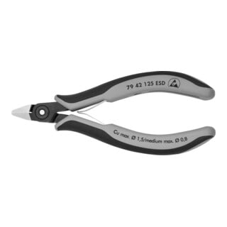 KNIPEX 79 42 125 ESD Präzisions-Elektronik-Seitenschneider ESD brüniert 125 mm