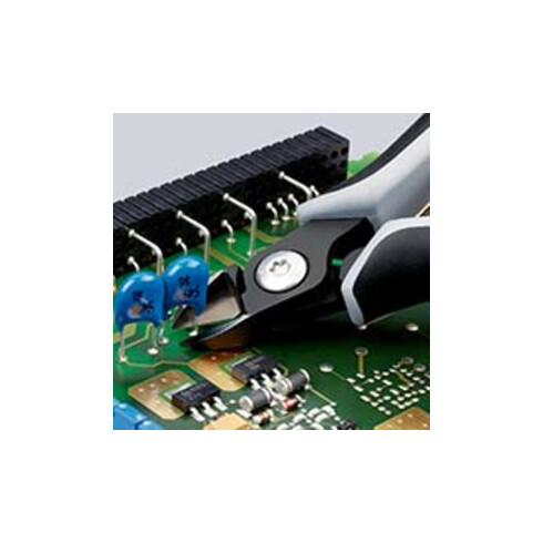 KNIPEX 79 42 125 ESD Präzisions-Elektronik-Seitenschneider ESD mit Mehrkomponenten-Hüllen brüniert 125 mm