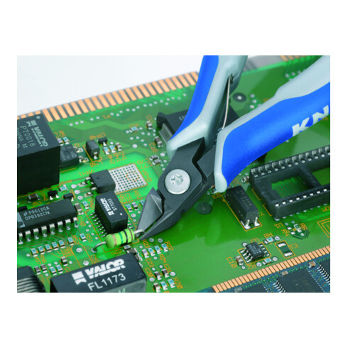KNIPEX 79 42 125 Z Präzisions-Elektronik-Seitenschneider mit Mehrkomponenten-Hüllen brüniert 125 mm