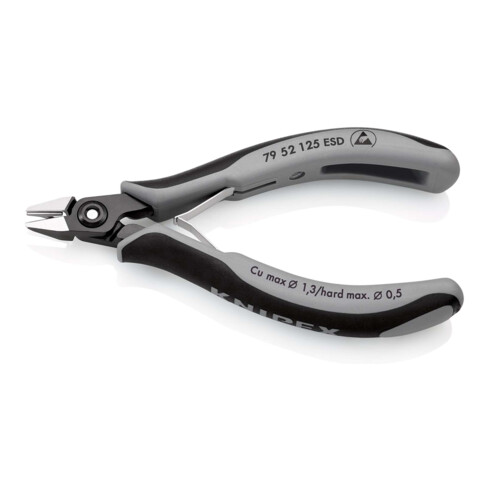 KNIPEX 79 52 125 ESD Präzisions-Elektronik-Seitenschneider ESD mit Mehrkomponenten-Hüllen brüniert 125 mm