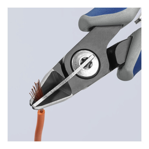 KNIPEX 79 52 125 Präzisions-Elektronik-Seitenschneider mit Mehrkomponenten-Hüllen brüniert 125 mm