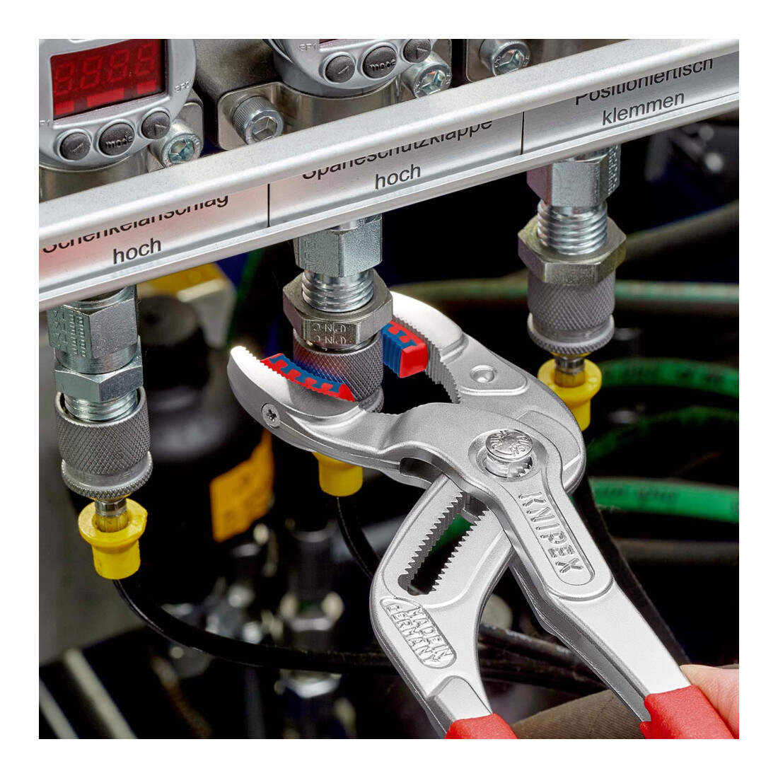 KNIPEX 81 13 250 sifon- en verbindingstang ''SpeedGrip'' voor sifons, kunststofbuizen en verbindingen verchroomd 250 mm