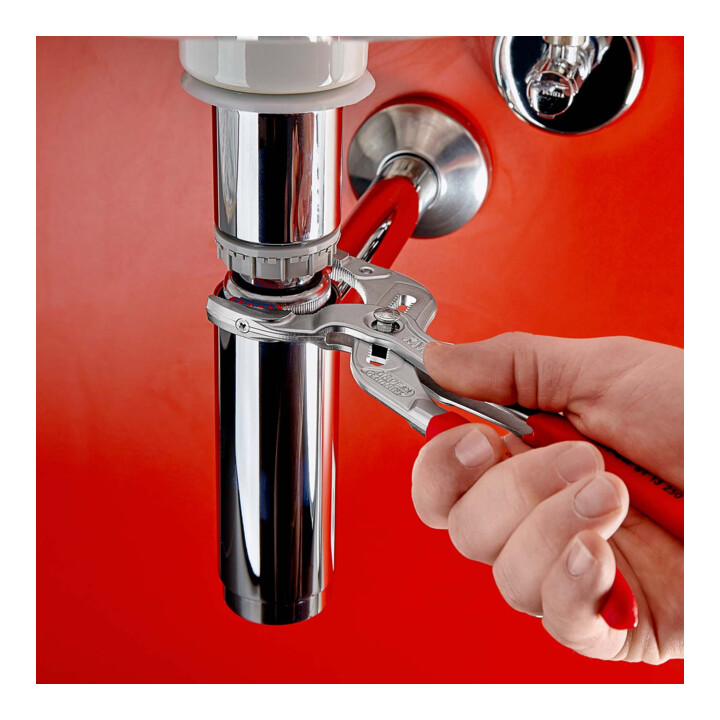 KNIPEX 81 13 250 Siphon- und Connectorenzange "SpeedGrip" mit rutschhemmendem Kunststoff überzogen verchromt 250 mm