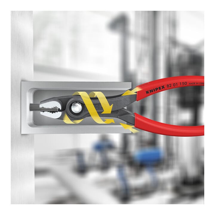 KNIPEX 82 01 150 TwinGrip Front- und Seitengreifzange mit rutschhemmendem Kunststoff überzogen grau atramentiert 150 mm